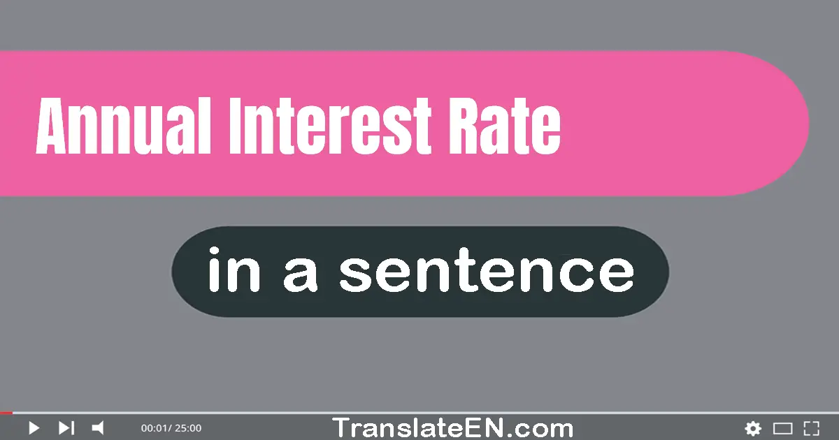 Annual Interest Rate in a sentence