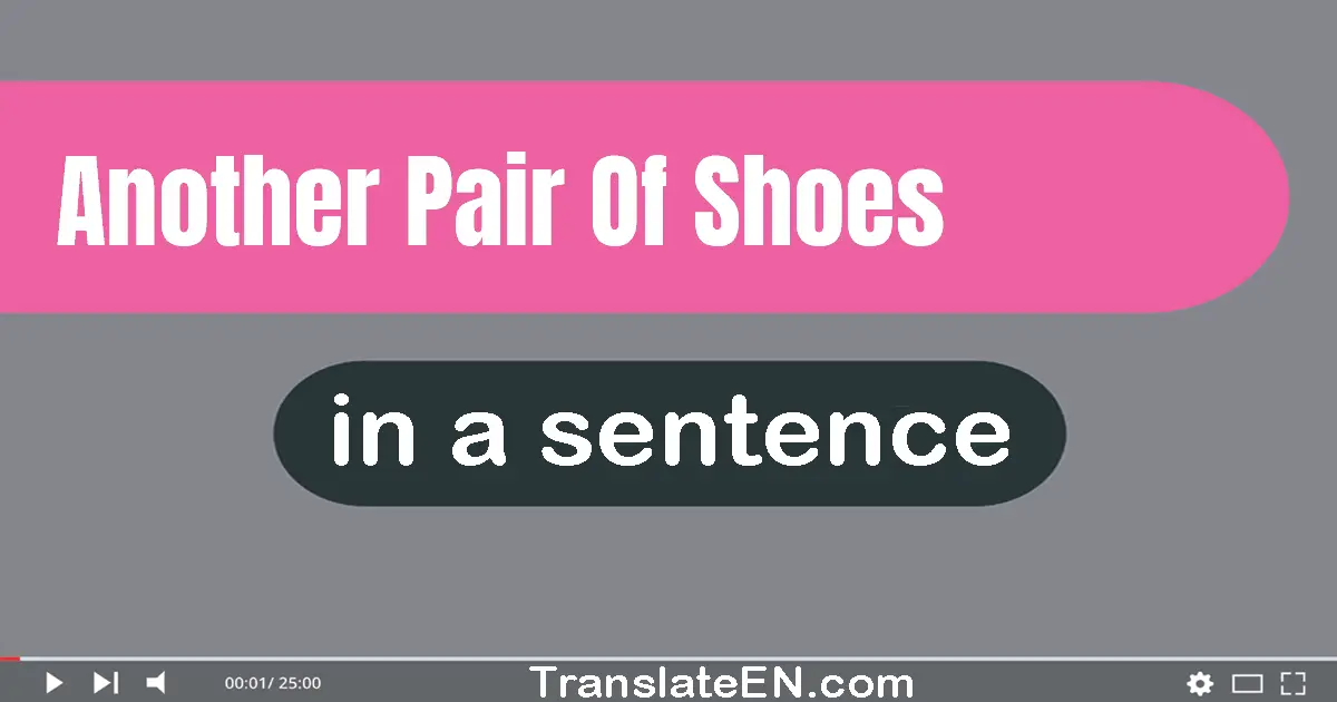 Use "another pair of shoes" in a sentence | "another pair of shoes" sentence examples