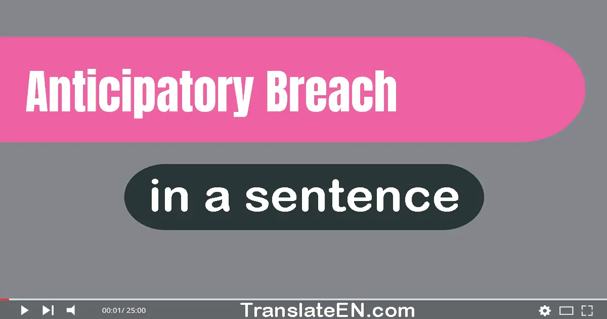 Anticipatory Breach in a sentence