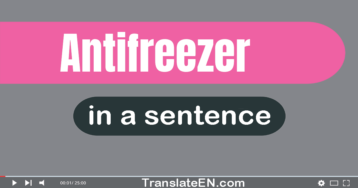 Use "antifreezer" in a sentence | "antifreezer" sentence examples