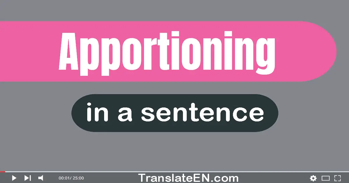 Apportioning in a sentence