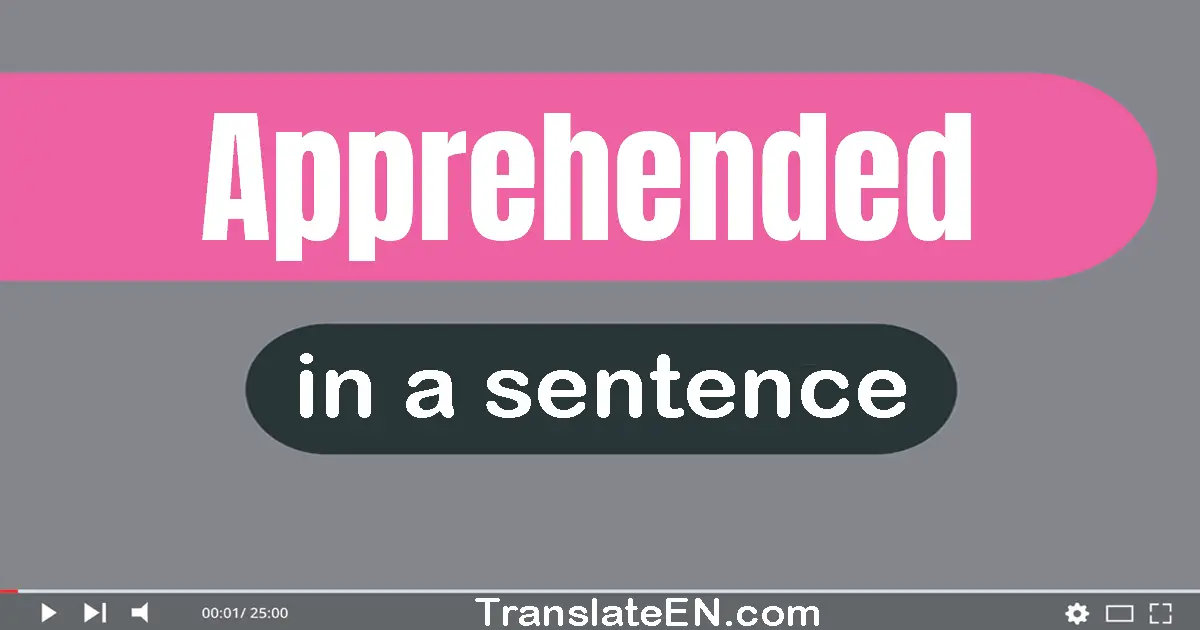 Apprehended in a sentence