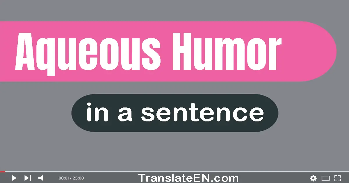 Aqueous Humor in a sentence