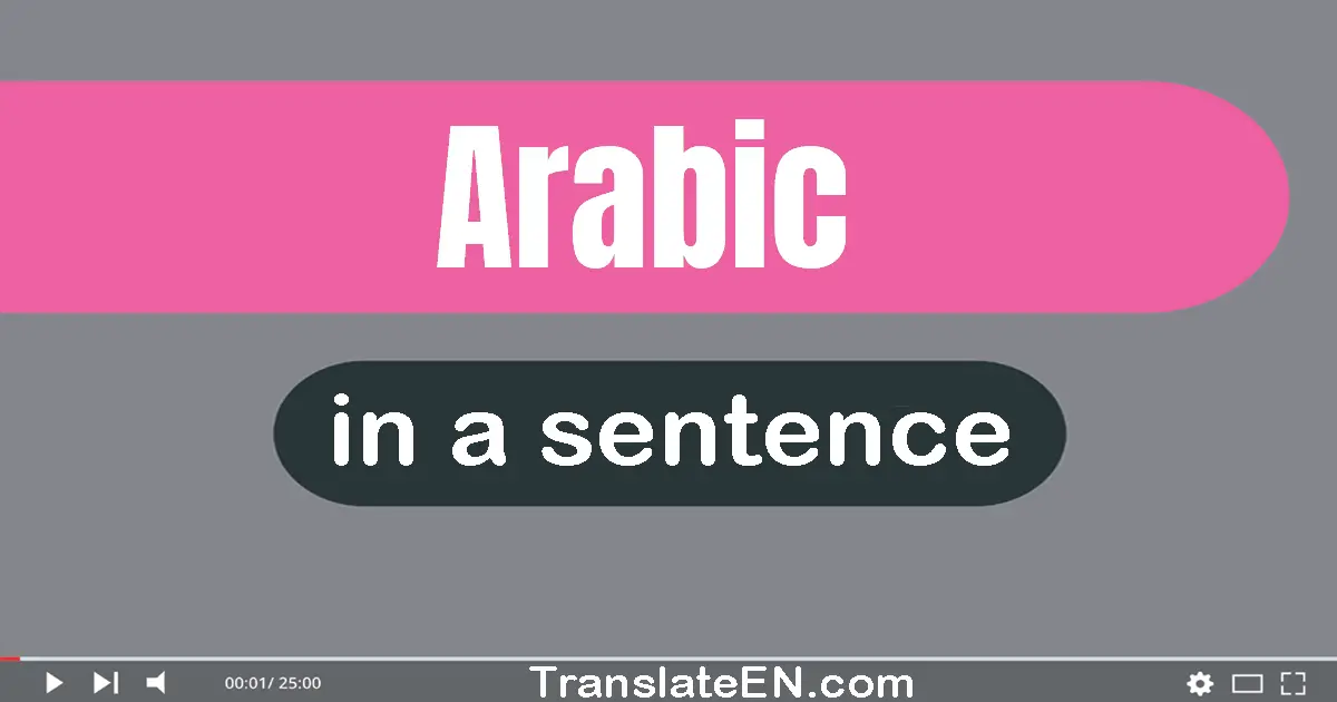 Arabic in a sentence