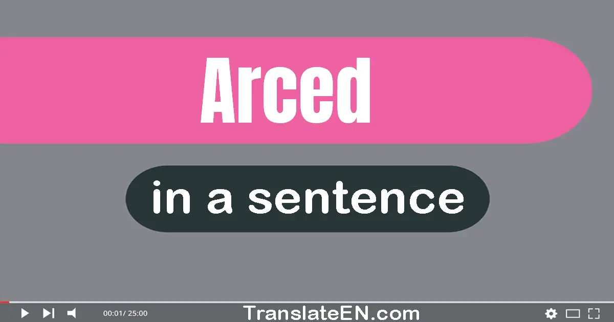 Arced in a sentence