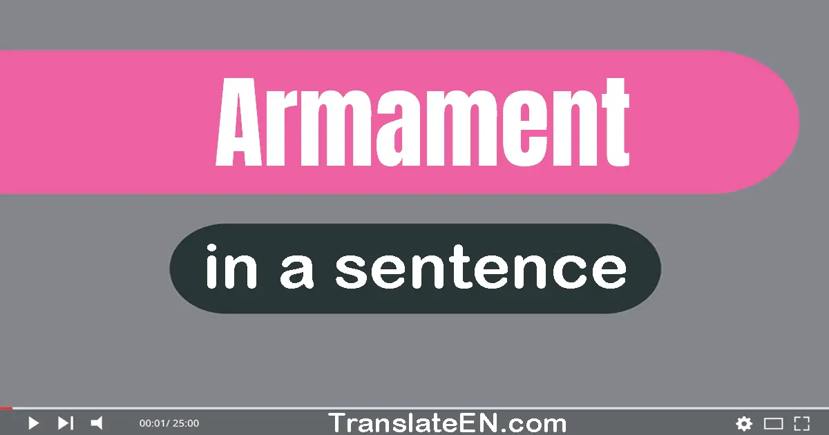 Armament in a sentence