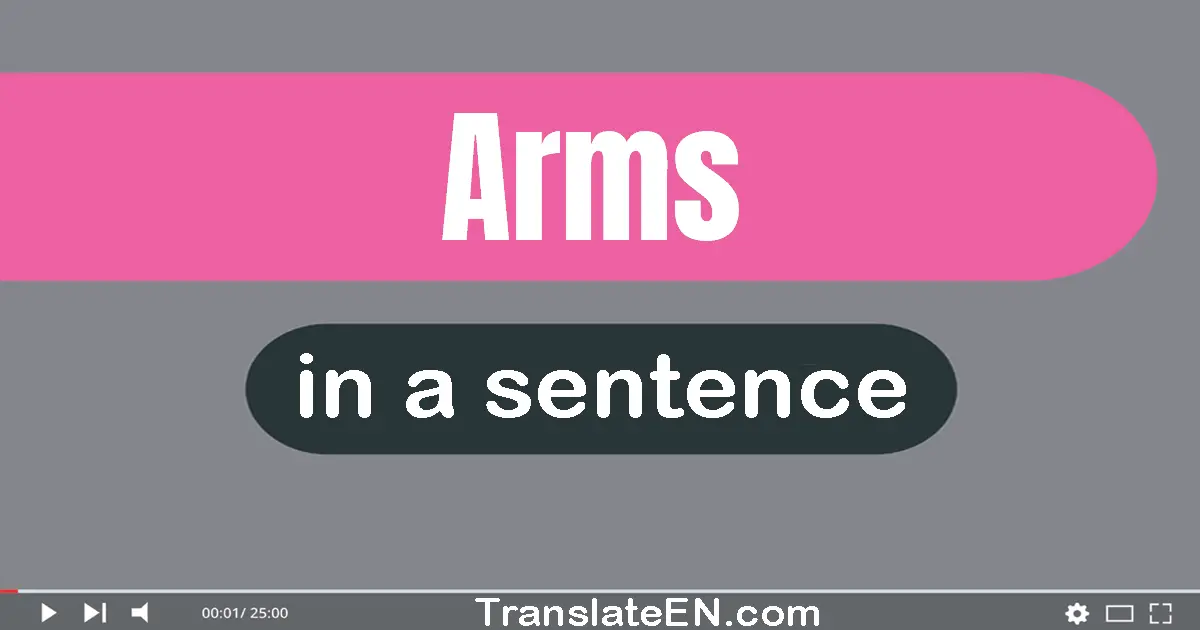 Use "arms" in a sentence | "arms" sentence examples