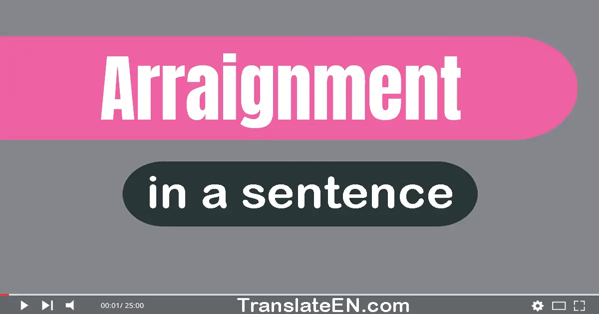 Arraignment in a sentence