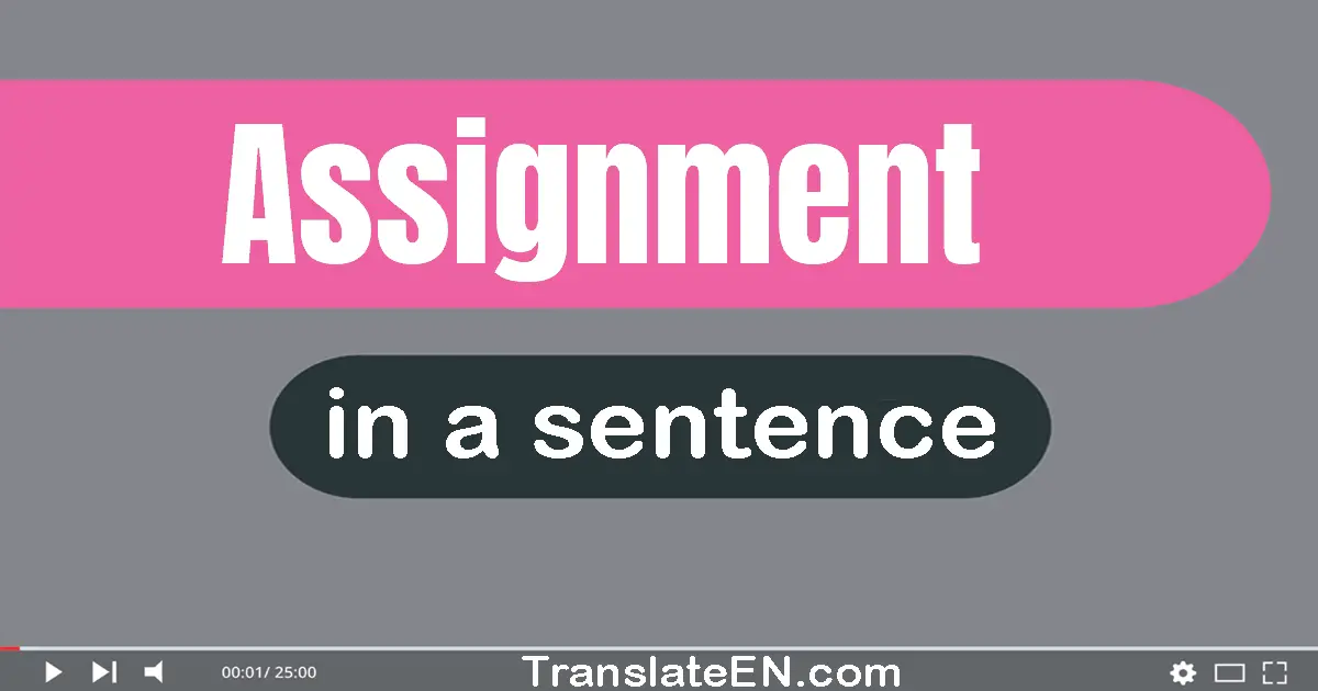 Assignment in a sentence