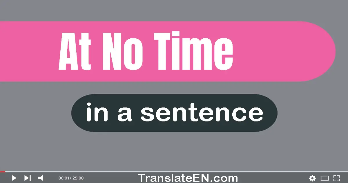 At No Time in a sentence