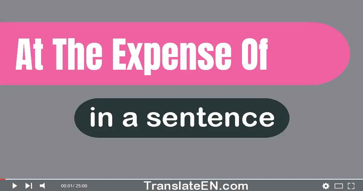 At The Expense Of in a sentence