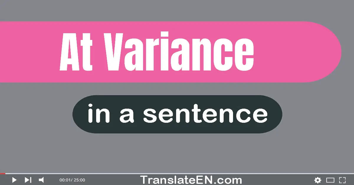 At Variance in a sentence