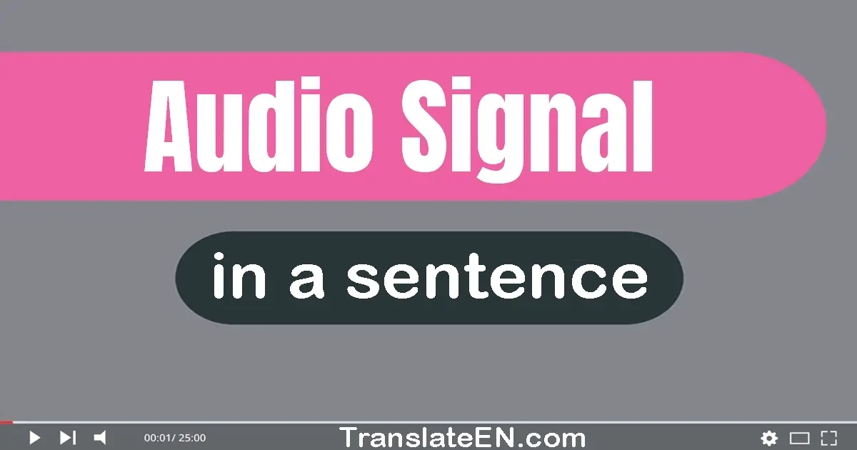 Audio Signal in a sentence