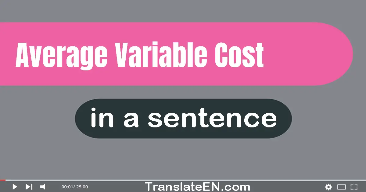 Average Variable Cost in a sentence