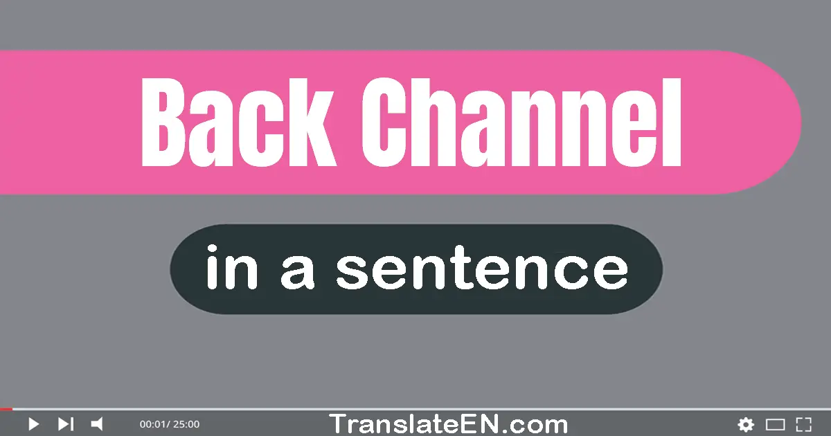 Back Channel in a sentence