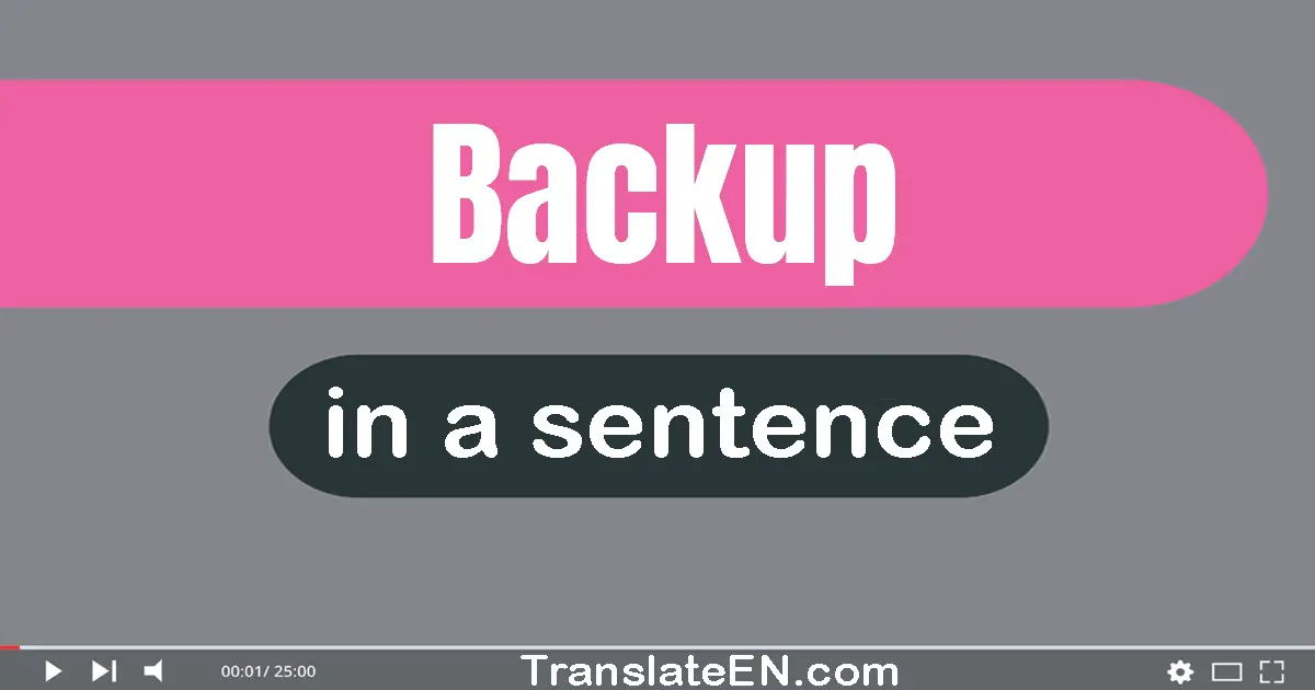 Backup in a sentence