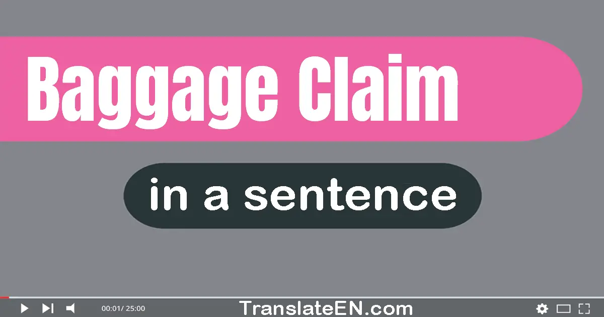 Use "baggage claim" in a sentence | "baggage claim" sentence examples