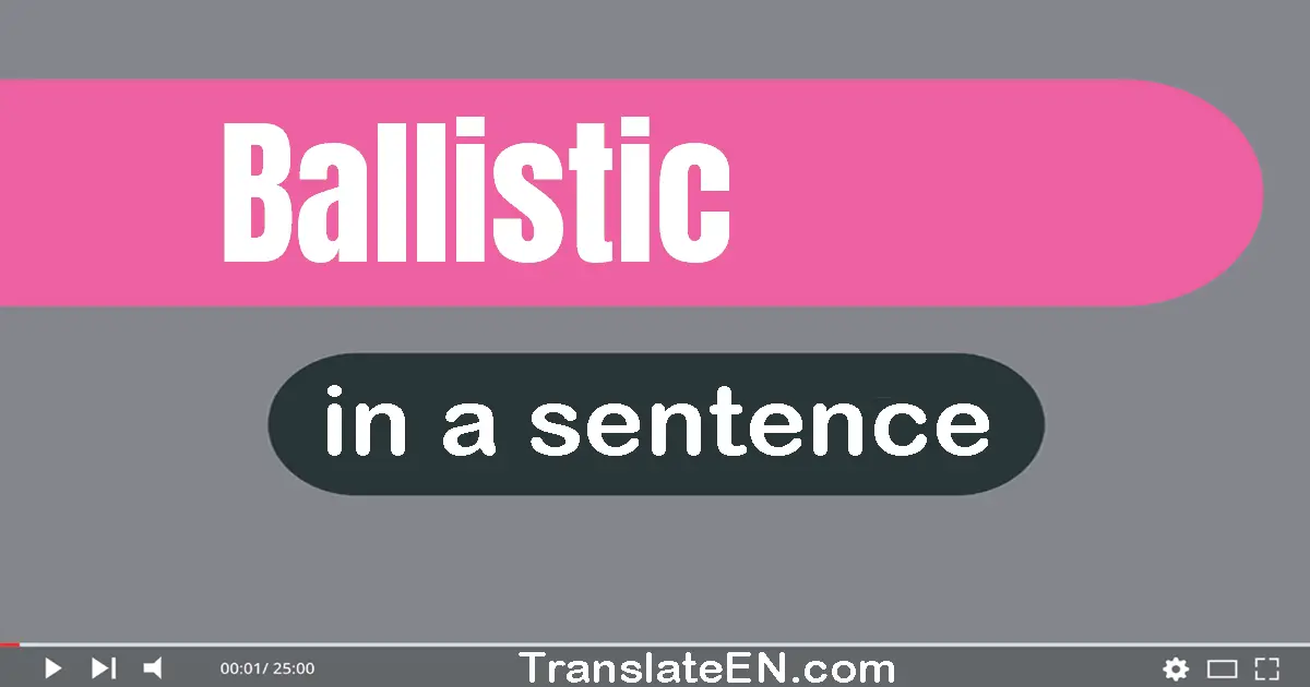 Use "ballistic" in a sentence | "ballistic" sentence examples
