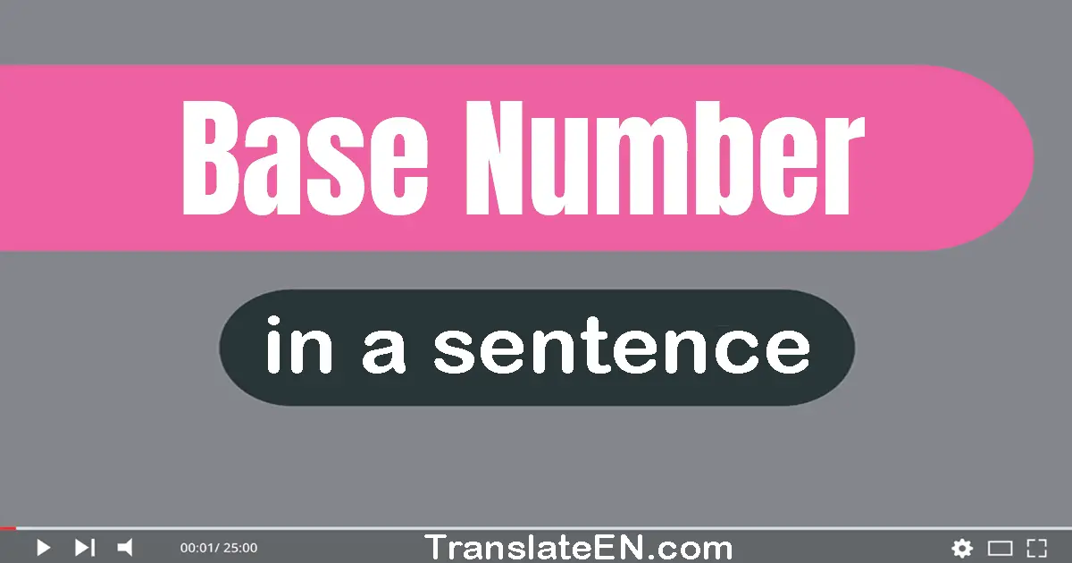 Base Number in a sentence