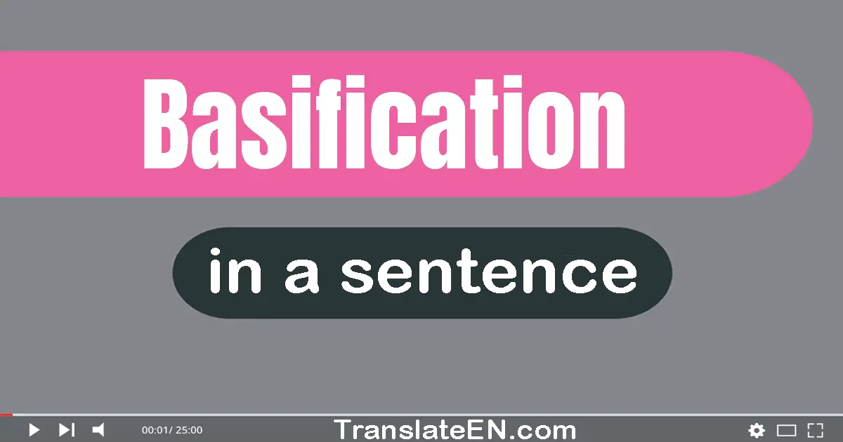 Use "basification" in a sentence | "basification" sentence examples