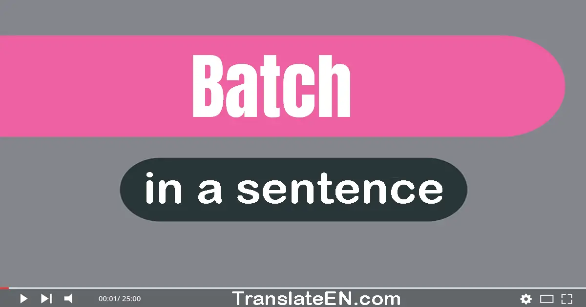 Batch in a sentence