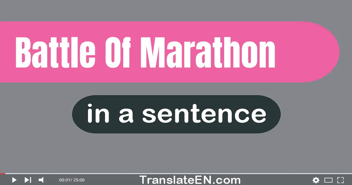 Battle Of Marathon in a sentence