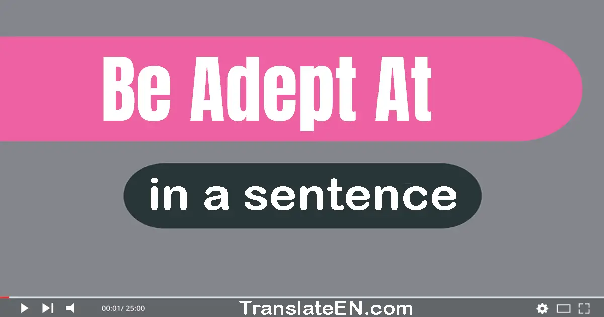 Be Adept At in a sentence