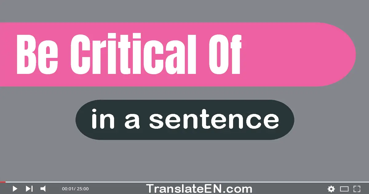 Be Critical Of in a sentence