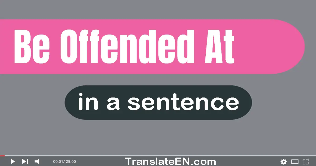 Be Offended At in a sentence