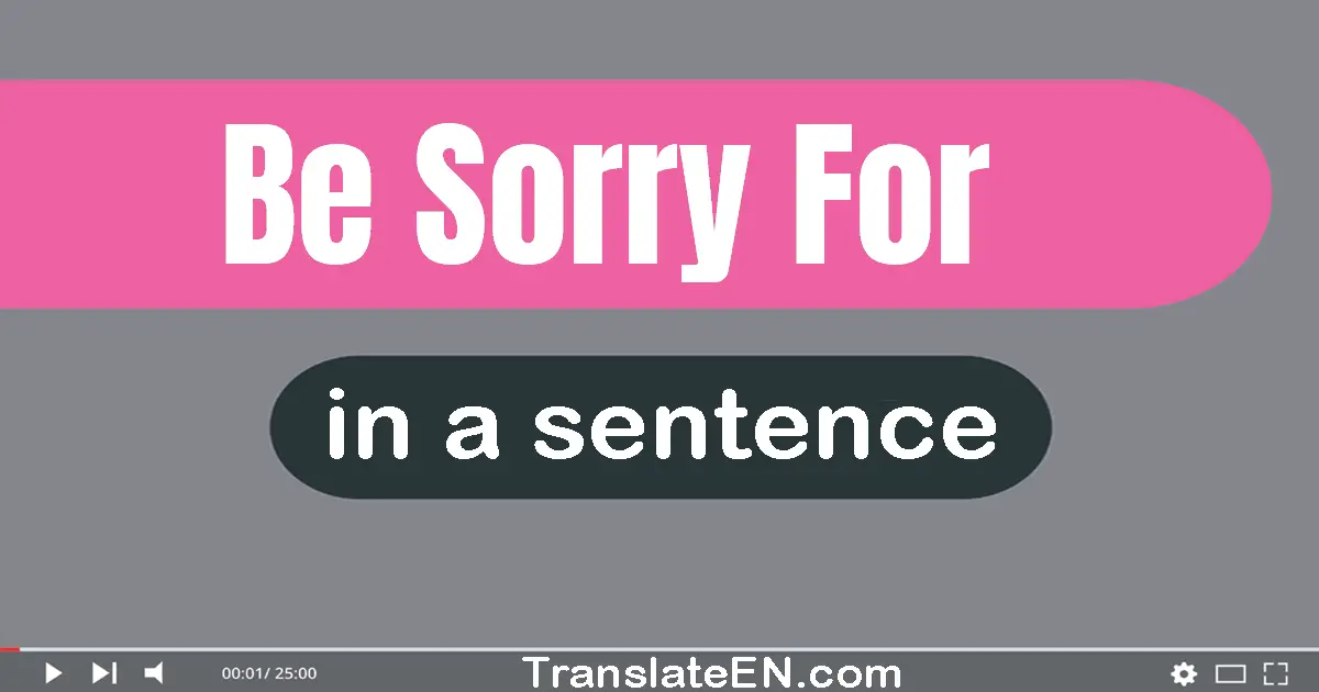 Be Sorry For in a sentence