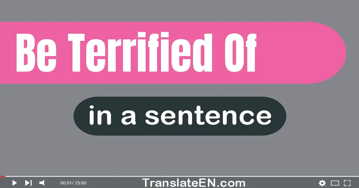 Be Terrified Of in a sentence