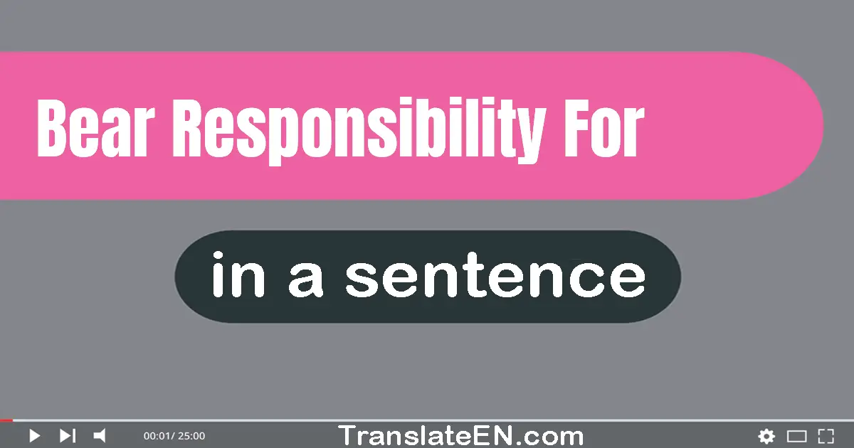 Use "bear responsibility for" in a sentence | "bear responsibility for" sentence examples