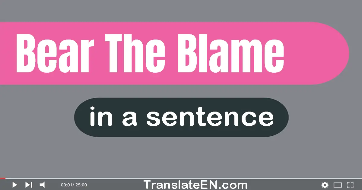 Use "bear the blame" in a sentence | "bear the blame" sentence examples