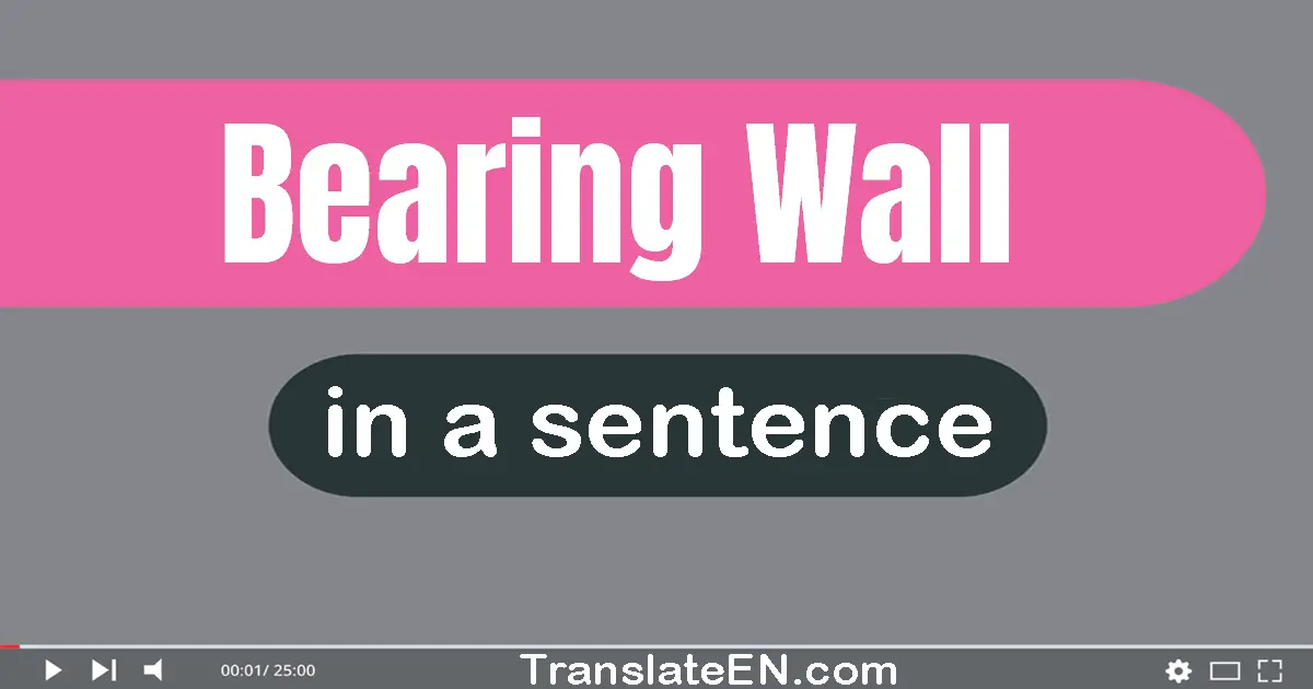 Use "bearing wall" in a sentence | "bearing wall" sentence examples
