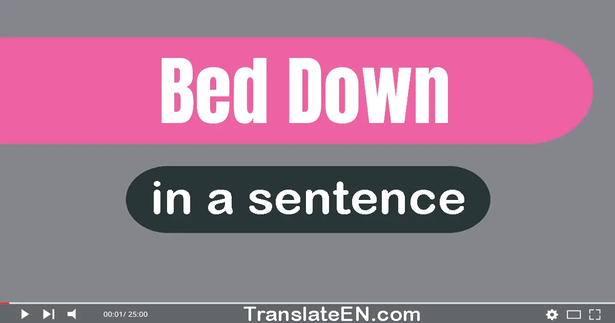 Bed Down in a sentence