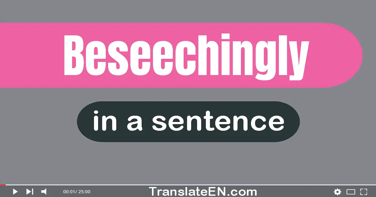 Beseechingly in a sentence