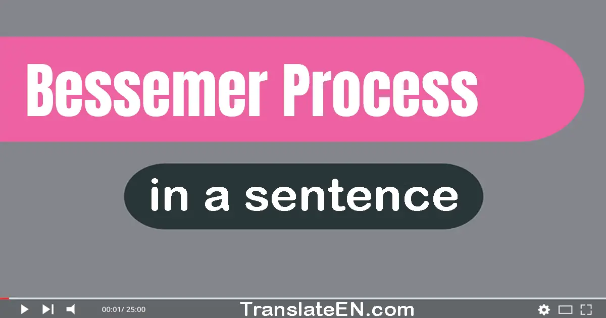 Use "bessemer process" in a sentence | "bessemer process" sentence examples
