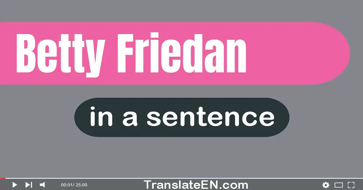 Use "betty friedan" in a sentence | "betty friedan" sentence examples