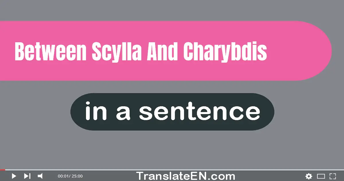 Use "between Scylla and Charybdis" in a sentence | "between Scylla and Charybdis" sentence examples
