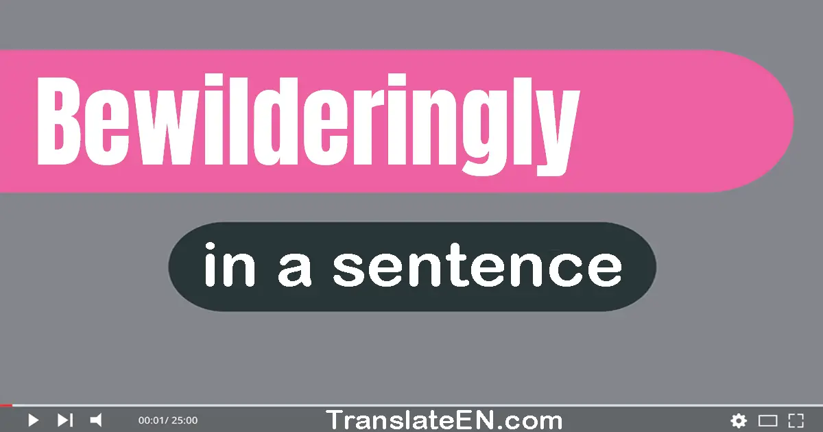 Use "bewilderingly" in a sentence | "bewilderingly" sentence examples