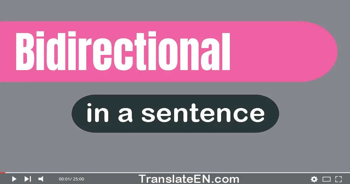 Bidirectional in a sentence