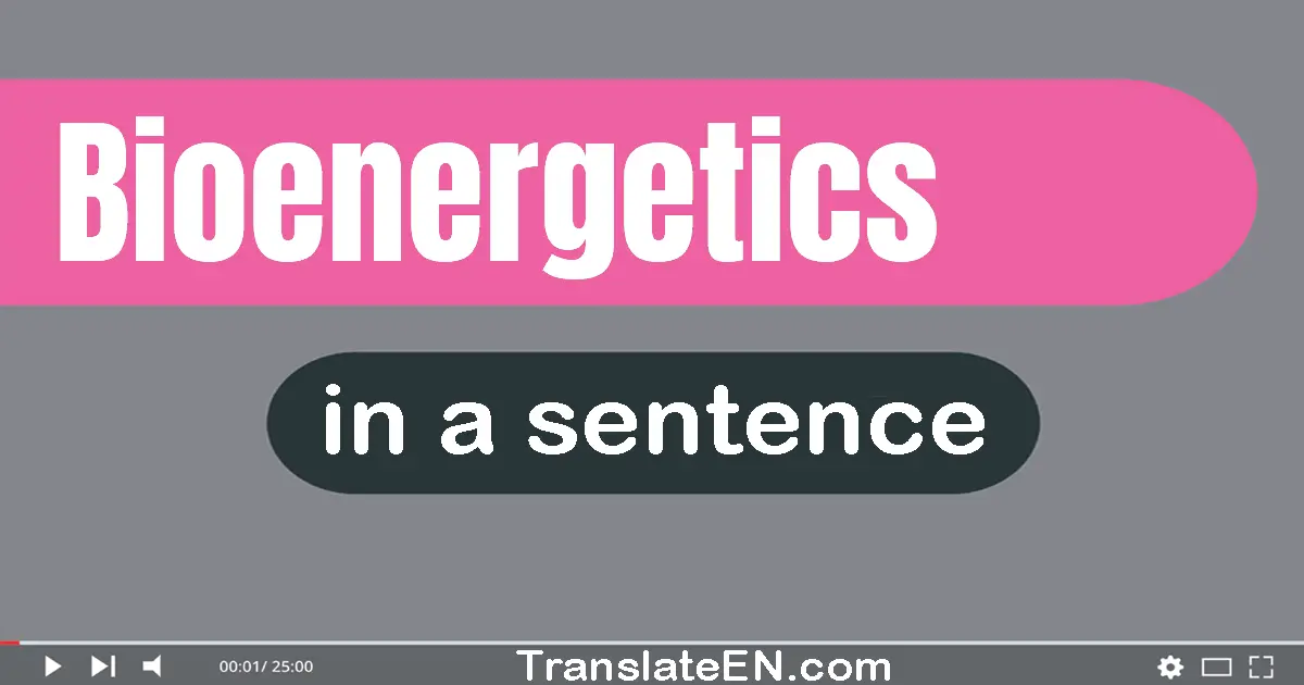 Use "bioenergetics" in a sentence | "bioenergetics" sentence examples
