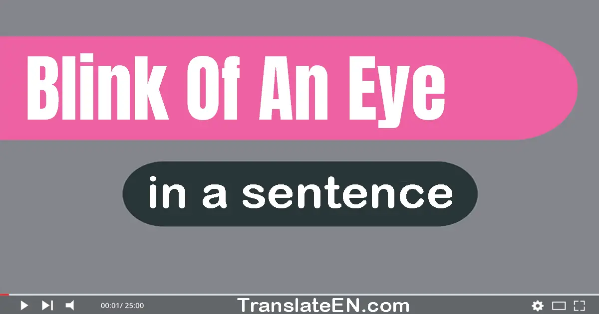 Blink Of An Eye in a sentence