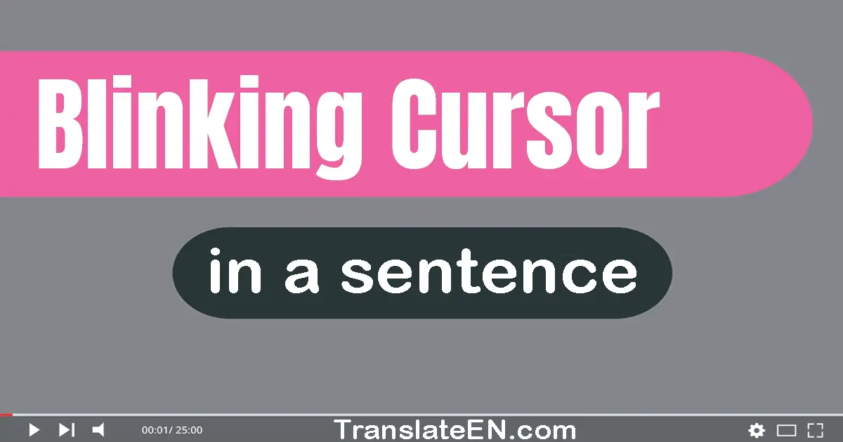 Blinking Cursor in a sentence