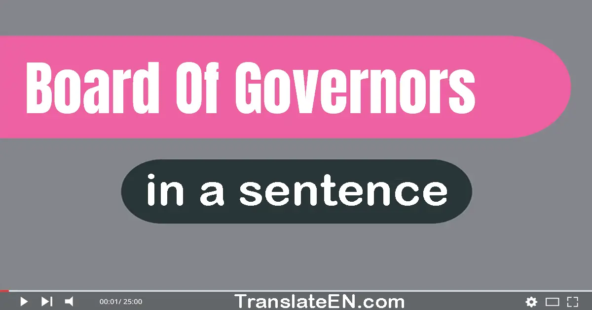 Board Of Governors in a sentence