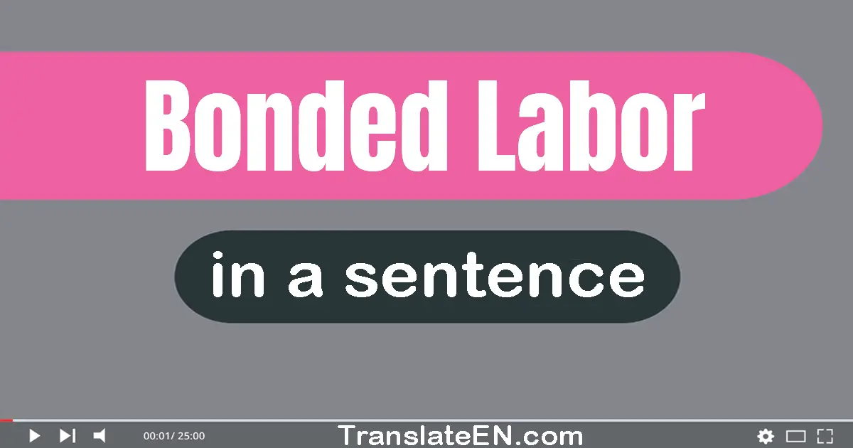 Bonded Labor in a sentence