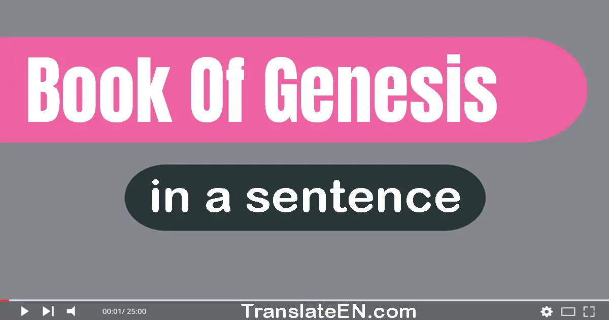 Book Of Genesis in a sentence