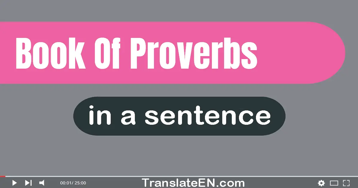 Book Of Proverbs in a sentence