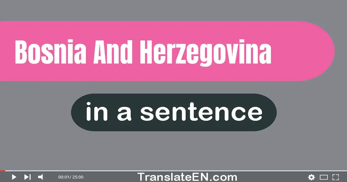 Bosnia And Herzegovina in a sentence