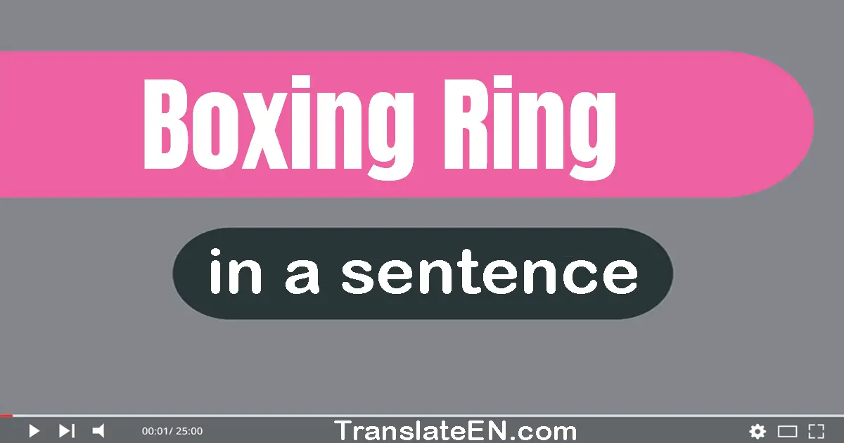 Use "boxing ring" in a sentence | "boxing ring" sentence examples